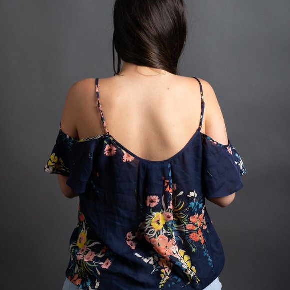 NWOT Blue Floral Off the Shoulder Top by Joie - Picture 6 of 10
